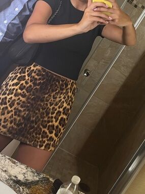 Moschino Jeans Leopard Print Mini Skirt